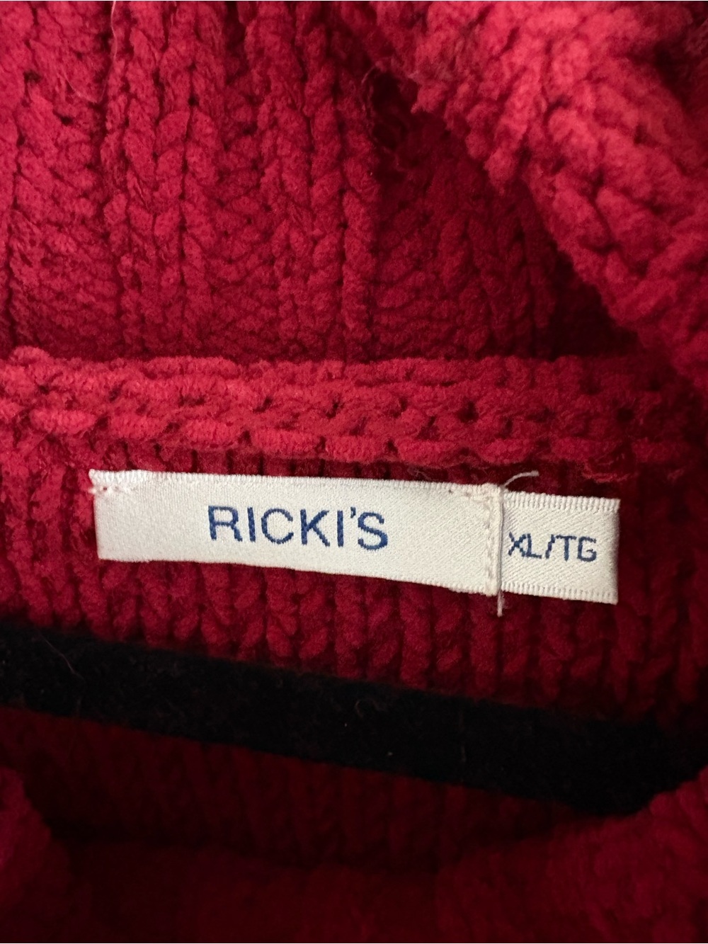 Ricki's Pink-Red Cable Knit Turtleneck Sweater - Picture 2 of 2